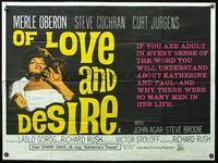 3k236 OF LOVE & DESIRE British quad '63 Richard Rush, Merle Oberon had so many men in her life!