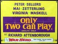 3k238 ONLY TWO CAN PLAY British quad poster R60s Peter Sellers, Mai Zetterling, Virginia Maskell