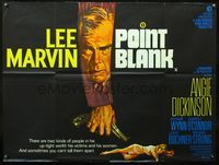 3k250 POINT BLANK British quad '67 cool completely different art of Lee Marvin & Angie Dickinson!