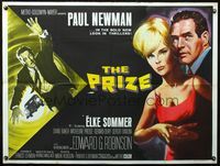 3k252 PRIZE British quad poster '63 wonderful art of Paul Newman in suit and tie & sexy Elke Sommer!