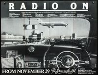 3k255 RADIO ON advance British quad poster '80 cool black & white car interior image + airplane!