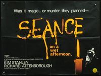 3k265 SEANCE ON A WET AFTERNOON British quad movie poster '64 was it magic... or muder they planned?