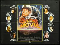 3k273 SILENT MOVIE British quad poster '76 art of Mel Brooks by John Alvin + portraits of top stars!