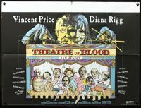 3k288 THEATRE OF BLOOD British quad '73 great different art of Vincent Price doing puppet show!