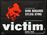 3k298 VICTIM British quad '62 homosexual Dirk Bogarde is blackmailed, directed by Basil Dearden!