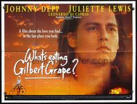 3k302 WHAT'S EATING GILBERT GRAPE British quad '93 huge close up of Johnny Depp, Juliette Lewis