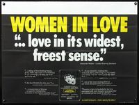 3k306 WOMEN IN LOVE British quad poster '70 Ken Russell, written by D.H. Lawrence, Glenda Jackson