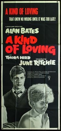 3k485 KIND OF LOVING English 3sheet '62 directed by John Schlesinger, June Ritchie, Alan Bates