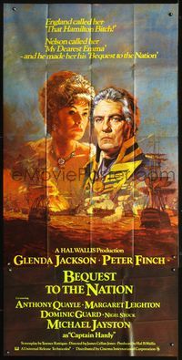 3k536 NELSON AFFAIR English 3sheet '73 art of Glenda Jackson & Peter Finch, Bequest to the Nation!