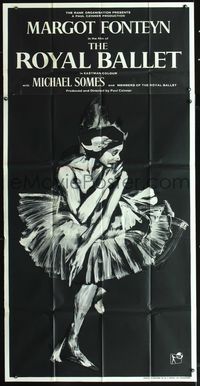 3k584 ROYAL BALLET English three-sheet poster '60 artwork of incomparable ballerina Margot Fonteyn!