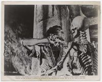3m011 7th VOYAGE OF SINBAD 8x10 '58 great special fx close up of Kerwin Mathews battling skeleton!