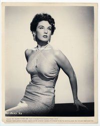 3m078 CHICAGO SYNDICATE 8x10 still '55 great portrait of Allison Hayes in sexiest evening gown!