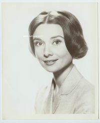 3m029 AUDREY HEPBURN 8x10 '50s head and shoulders portrait with unflattering hair and eyebrows!