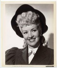 3m280 MOTHER WORE TIGHTS 8x10 still '47 great smiling portrait of Betty Grable wearing cool hat!