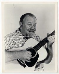 3m323 POWER & THE PRIZE 8x10 still '56 great smiling portrait of jolly Burl Ives playing guitar!