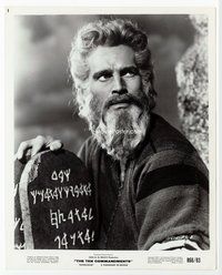 3m434 TEN COMMANDMENTS 8x10 still R66 great close up of Charlton Heston in costume holding tablets!