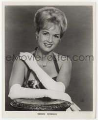 3m092 DEBBIE REYNOLDS 8x10 still '60s great smiling close portrait in cool gown and long gloves!