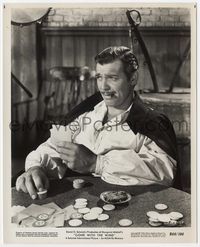 3m151 GONE WITH THE WIND 8x10 still R68 great close up of Clark Gable playing poker & smoking cigar!