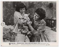 3m161 GYPSY 8x10 movie still '62 close up of Rosalind Russell with Natalie Wood holding baby goat!