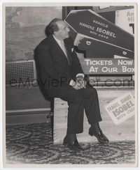 3m168 HENNY YOUNGMAN 8x10 movie still '60s great portrait sitting on packing crate by ticket sign!