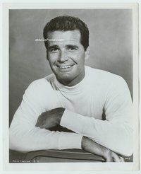 3m195 JAMES GARNER 8x10 '60s great smiling head and shoulders portrait leaning on back of chair!