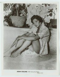 3m203 JOAN COLLINS 8x10 still '50s sexy sultry seated portrait wearing only an unbuttoned shirt!