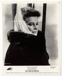 3m229 LION IN WINTER 8x10 movie still '68 close portrait of Katharine Hepburn wearing fur coat!