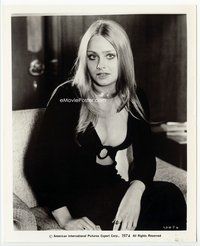 3m245 MADHOUSE 8x10 movie still '74 close up of sexy Linda Hayden wearing tight barely-there dress!