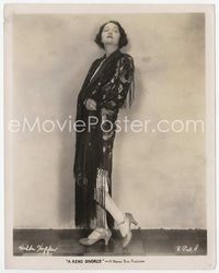 3m336 RENO DIVORCE 8x10 still '27 great full-length portrait of young Hedda Hopper with long shawl!