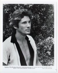 3m058 BREATHLESS 8x10 movie still '83 close up of Richard Gere with unbuttoned shirt!