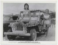 3m340 RIDE THE WILD SURF 8x10 still '64 sexy Barbara Eden & Shelley Fabares in bikinis on jeep!