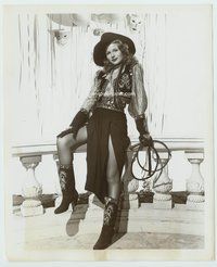 3m345 RITA HAYWORTH 8x10 '50s sexiest full-length cowgirl portrait holding whip & showing legs!