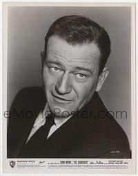 3m364 SEARCHERS 8x10 '56 great super close head and shoulders portrait of John Wayne in suit & tie!