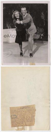 3m371 SHALL WE DANCE 7x9.5 news photo movie still '37 Fred Astaire & Ginger Rogers on rollerskates!