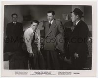 3m384 SLEEPING CITY 8x10 movie still '50 concerned Richard Conte with three men in suits!