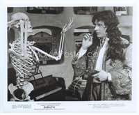 3m386 SLEUTH 8x10 movie still '72 wacky close up of Laurence Olivier in wig with skeleton!