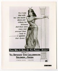 3m390 SOLOMON & SHEBA 8x10 still '59 poster artwork of sexiest barely-dressed Gina Lollobrigida!