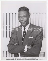 3m401 ST. LOUIS BLUES 8x10 still '58 great close smiling portrait of Nat King Cole in suit & tie!