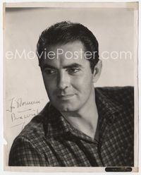 3m455 TYRONE POWER signed 8x10 movie still '44 great close up smiling head and shoulders portrait!