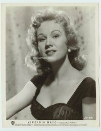 3m466 VIRGINIA MAYO 8x10 movie still '40s sexy head-and-shoulders portrait wearing low-cut dress!