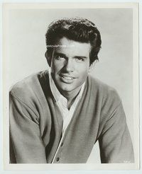 3m474 WARREN BEATTY 8x10 still '50s great super young close up smiling portrait wearing sweater!