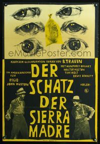 3o104 TREASURE OF THE SIERRA MADRE East German '63 John Huston, Humphrey Bogart, cool Gouhues art!