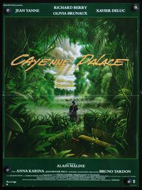 3o199 CAYENNE PALACE French 15x21 poster '87 Alain Maline, cool Zoran art of man w/gun in jungle!