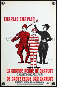 3o200 CHAPLIN REVUE French 14x22 poster '60 Charlie comedy compilation, great artwork by Leo Kouper!