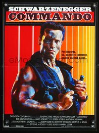 3o206 COMMANDO French 15x21 movie poster '85 Arnold Schwarzenegger is going to make someone pay!