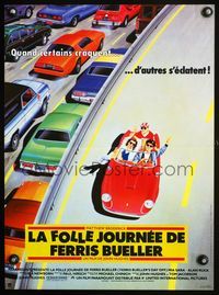 3o221 FERRIS BUELLER'S DAY OFF French 15x21 movie poster '86 Matthew Broderick & cast in Ferrari!
