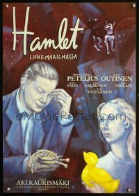 3o234 HAMLET GETS BUSINESS French 16x24 movie poster '87 surreal art of couple contemplating ducks!