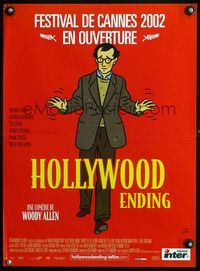 3o236 HOLLYWOOD ENDING French 15x21 movie poster '02 different cartoon art of Woody Allen!
