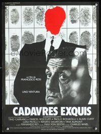 3o238 ILLUSTRIOUS CORPSES French 15x20 movie poster '76 Jouineau Bourduge art of Lino Ventura!