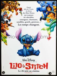 3o255 LILO & STITCH advance French 15x21 movie poster '02 Disney Hawaiian sci-fi fantasy cartoon!